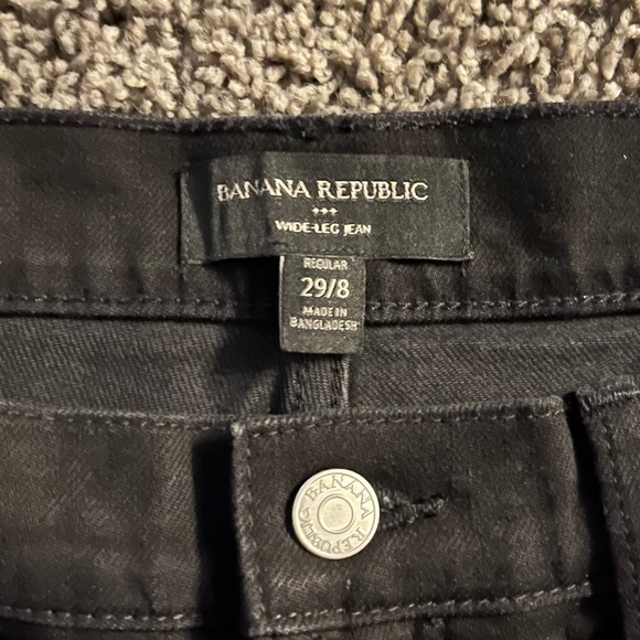 Banana Republic High-Rise Wide Leg Black Jeans - Picture 2 of 3